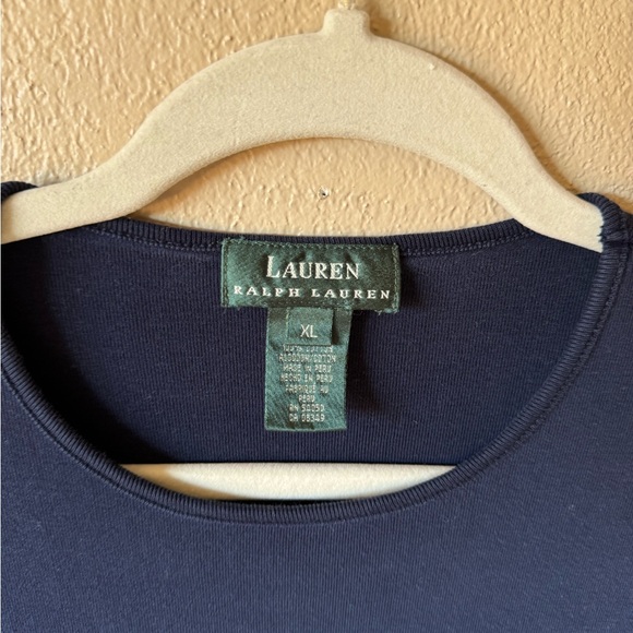 Ralph Lauren | Long Sleeve Top Women | Navy Blue Super Soft Cotton| Size XL - Picture 6 of 8